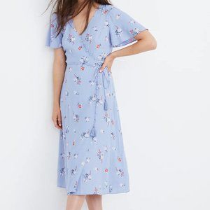 Madewell Button-Wrap Midi Dress in Aloha Floral